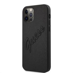 Husă din spate Apple iPhone 12 Pro Max GUESS GUHCP12LRSAVSBK - neagră