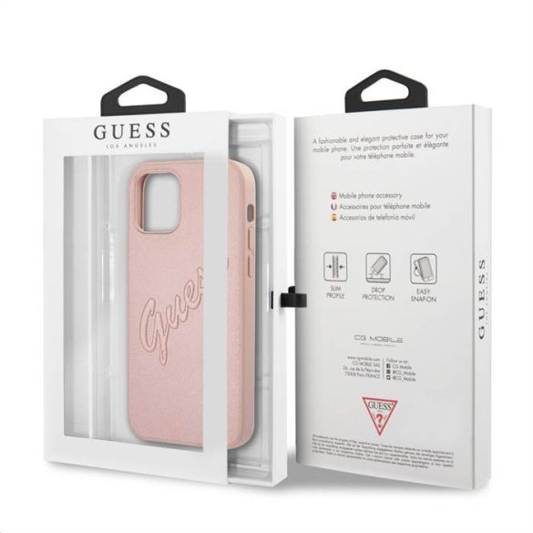 Husa din spate pentru iPhone 12 Pro Max GUESS GUHCP12LRSAVSRG - Aur roz