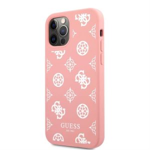Husă din spate din silicon lichid pentru Apple iPhone 12 Pro Max GUESS GUHCP12LLSPEWPI - roz