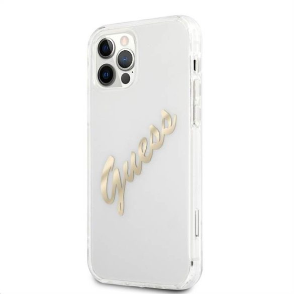 Husă din TPU pentru Apple iPhone 12/12 Pro GUESS GUHCP12MKTRSVGO - auriu
