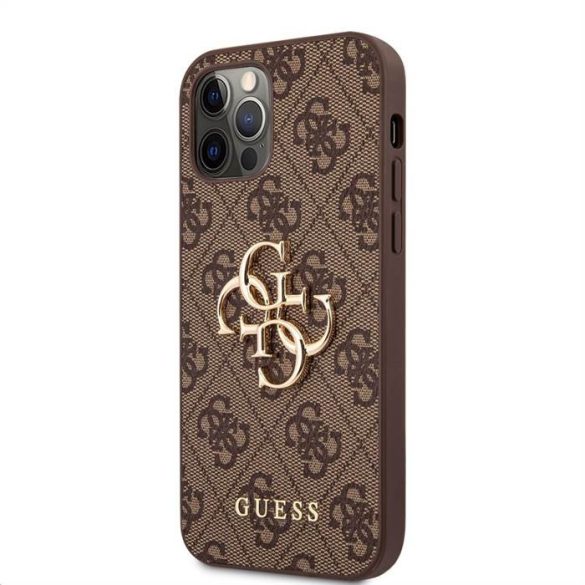 Husă din spate Apple iPhone 12/12 Pro GUESS GUHCP12M4GMGBR - maro