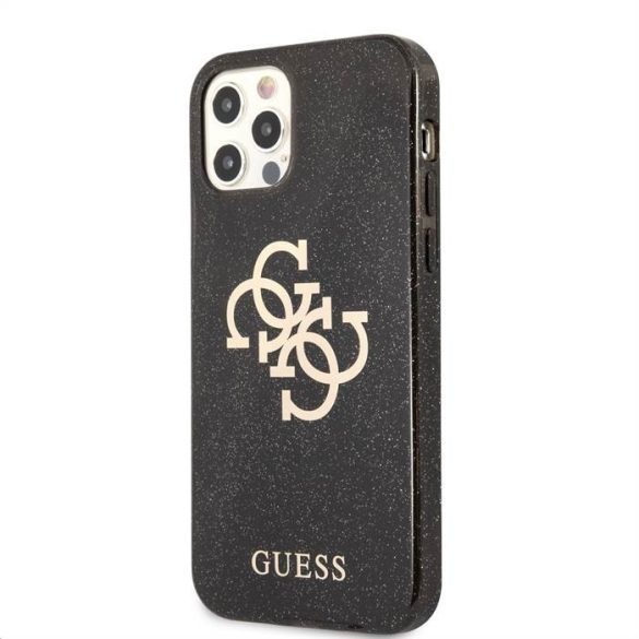 Husă din TPU cu sclipici pentru Apple iPhone 12 Pro Max GUESS GUHCP12LPCUGL4GBK - neagră