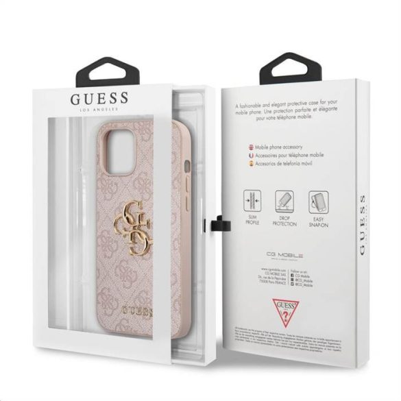 Husă din spate Apple iPhone 12/12 Pro GUESS GUHCP12M4GMGPI - roz