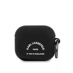   Suport Apple Airpods 3 KARL LAGERFELD KLACA3SILRSGBK din silicon lichid - negru