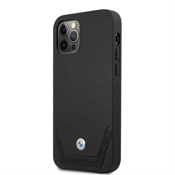 Husă din piele Apple iPhone 12/12 Pro Max BMW BMHCP12LRSWPK - neagră