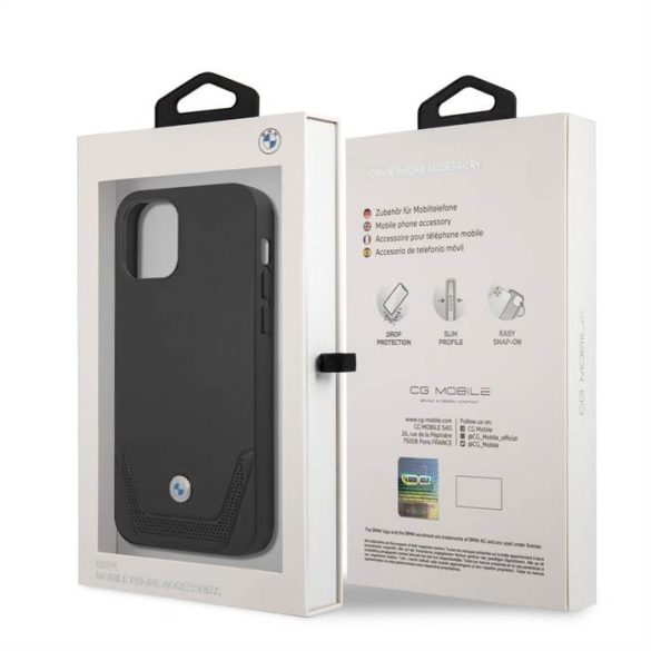 Husă din piele Apple iPhone 12/12 Pro Max BMW BMHCP12LRSWPK - neagră