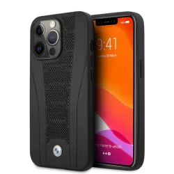   HUSĂ! - Apple iPhone 13 Pro BMW BMHCP13LRPSLK Copertă spate din piele - negru