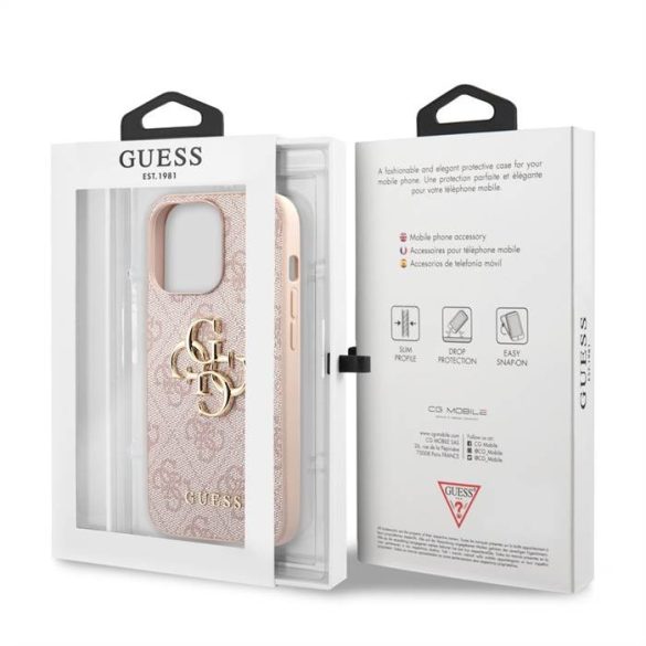 Husă din spate Apple iPhone 13 Pro Max GUESS GUHCP13X4GMGPI - roz