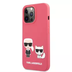   HUSĂ! - Husa din spate din silicon lichid KARL LAGERFELD KLHCP13LSSKCP pentru iPhone 13 Pro - rosie