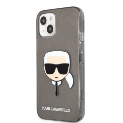   HUSĂ! - Husa din spate cu sclipici pentru Apple iPhone 13 Mini KARL LAGERFELD KLHCP13SKHTUGLB - negru