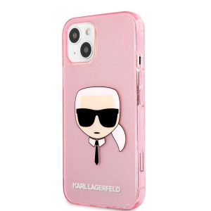 Apple iPhone 13 mini KARL LAGERFELD KLHCP13SKHTUGLP Glitter Husă spate - Roz