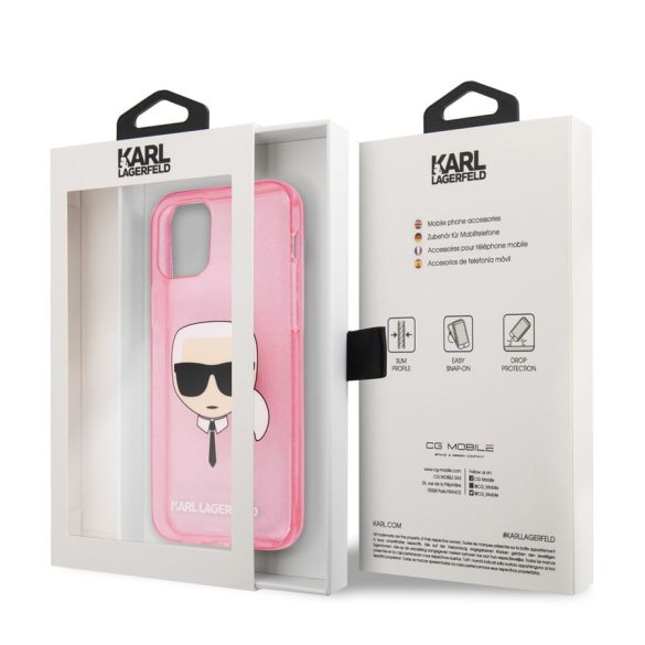 Apple iPhone 13 mini KARL LAGERFELD KLHCP13SKHTUGLP Glitter Husă spate - Roz