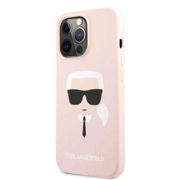 Husa din spate din silicon lichid KARL LAGERFELD KLHCP13XSLKHPI pentru iPhone 13 Pro Max - roz