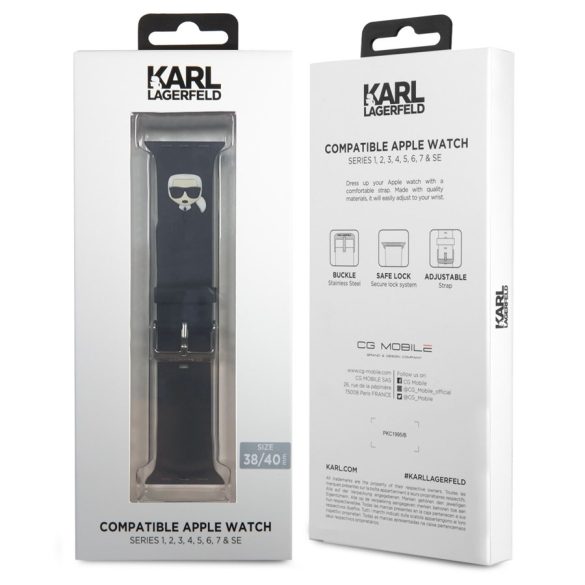 Curea de ceas Apple iWatch Karl Lagerfeld KLAWLSLKK 42/44mm - Negru
