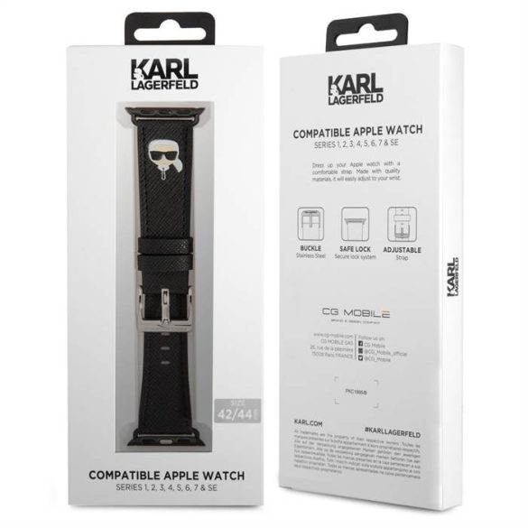 Curea de ceas Apple iWatch Karl Lagerfeld KLAWMOKHK 42/44mm - Negru