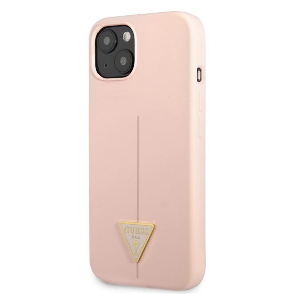 Husă din spate din silicon lichid Apple iPhone 13 GUESS GUHCP13MSLTGP - roz