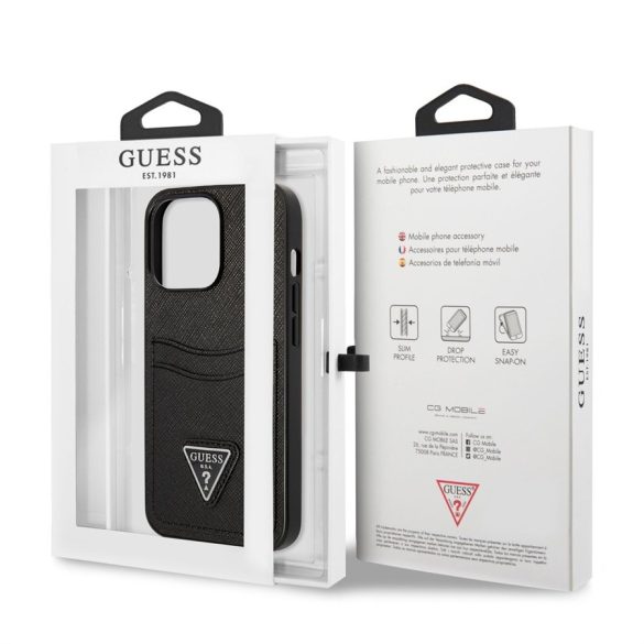 Husă din spate Apple iPhone 13 Pro Max GUESS GUHCP13XPSATPK - neagră
