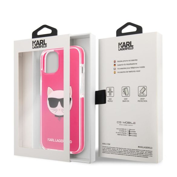 Husă din TPU pentru Apple iPhone 13 KARL LAGERFELD KLHCP13MTPECPI - roz