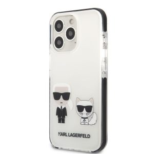 Husă din TPU pentru iPhone 13 Pro Max KARL LAGERFELD KLHCP13XTPEKCW - albă