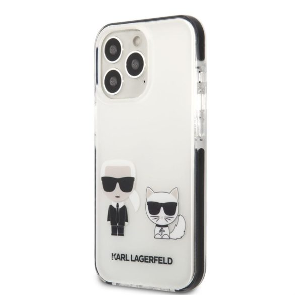 Husă din TPU pentru iPhone 13 Pro Max KARL LAGERFELD KLHCP13XTPEKCW - albă