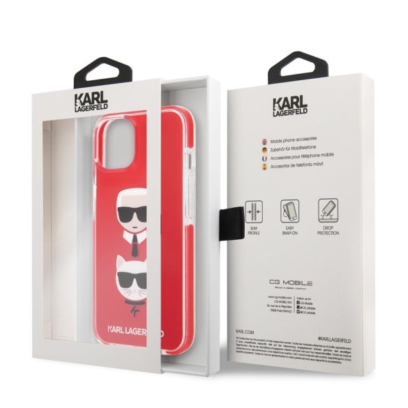 Husă din TPU pentru Apple iPhone 13 KARL LAGERFELD KLHCP13MTPE2TR - roșu