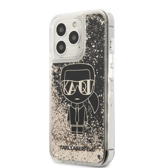 Husă din spate TPU lichid pentru Apple iPhone 13 Pro KARL LAGERFELD KLHCP13LLGGKBK - neagră
