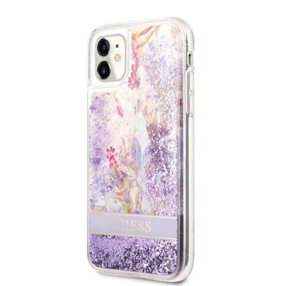 HUSĂ! - Husă din spate TPU cu sclipici lichid pentru Apple iPhone 11 GUESS GUHCN61LFLSU - violet