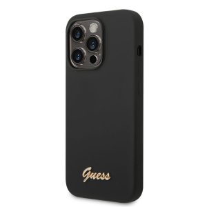 Husa din silicon lichid GUESS GUHCP14XSLSMK pentru Apple iPhone 14 Pro Max - Husa neagra