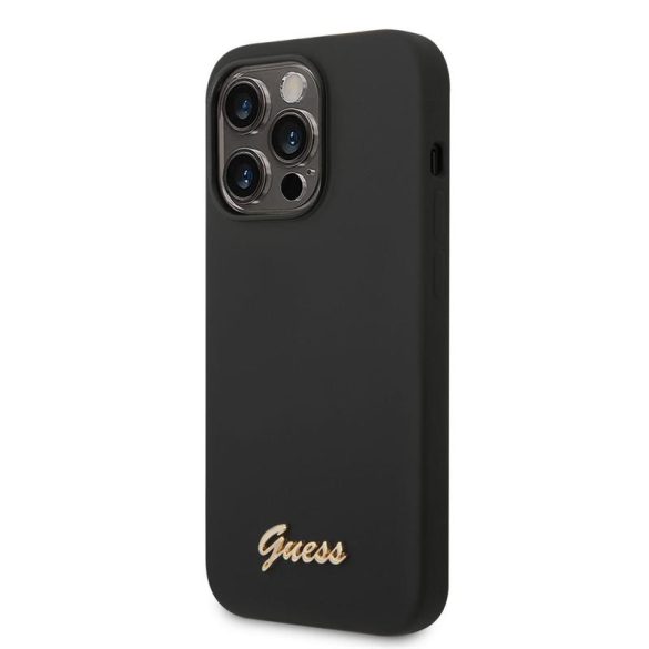 Husa din silicon lichid GUESS GUHCP14XSLSMK pentru Apple iPhone 14 Pro Max - Husa neagra
