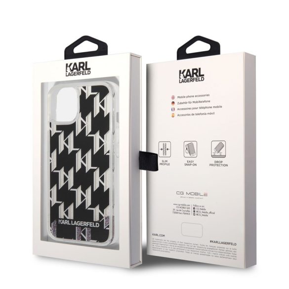 Husă din spate TPU lichid pentru Apple iPhone 14 Plus KARL LAGERFELD KLHCP14MLMNMK - neagră