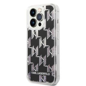 Husă din spate TPU lichid pentru Apple iPhone 14 Pro Max KARL LAGERFELD KLHCP14XLMNMK - neagră