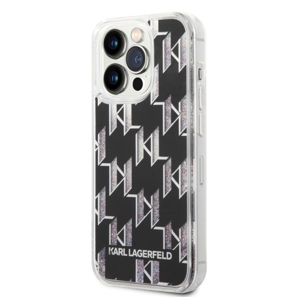 Husă din spate TPU lichid pentru Apple iPhone 14 Pro Max KARL LAGERFELD KLHCP14XLMNMK - neagră