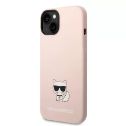   HUSĂ! - Husă din spate din silicon lichid pentru Apple iPhone 14 KARL LAGERFELD KLHCP14SSLCTPI - roz