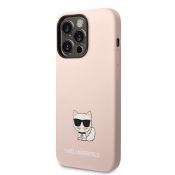   HUSĂ! - Husă din spate din silicon lichid pentru Apple iPhone 14 Pro KARL LAGERFELD KLHCP14LSLCTPI - roz