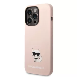 HUSĂ! - Husă din spate din silicon lichid pentru Apple iPhone 14 Pro KARL LAGERFELD KLHCP14LSLCTPI - roz