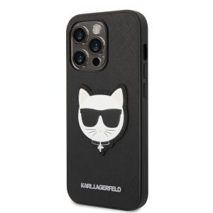 Husă din spate Apple iPhone 14 Pro KARL LAGERFELD KLHCP14LSAPCHK - neagră