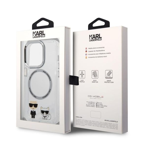Husă din TPU pentru Apple iPhone 14 Pro KARL LAGERFELD KLHMP14LHKCT Magsafe - transparentă