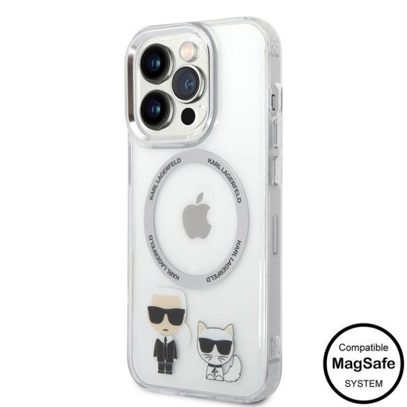 Husă din TPU pentru iPhone 14 Pro Max KARL LAGERFELD KLHMP14XHKCT Magsafe - transparentă