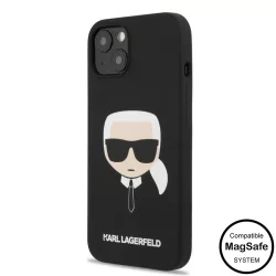   HUSĂ! - Husa din spate Apple iPhone 14 KARL LAGERFELD KLHMP14SSLKHBK silicon lichid MagSafe - negru