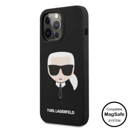   HUSĂ! - Husa din spate Apple iPhone 14 Pro KARL LAGERFELD KLHMP14LSLKHBK silicon lichid MagSafe - negru