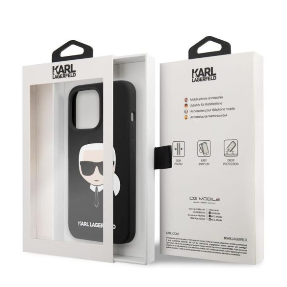 Husa din spate Apple iPhone 14 Pro Max KARL LAGERFELD KLHMP14XSLKHBK silicon lichid MagSafe - negru