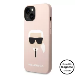   HUSĂ! - Husă din spate Apple iPhone 14 KARL LAGERFELD KLHMP14SSLKHLP silicon lichid MagSafe - roz