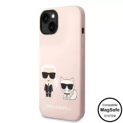   HUSĂ! - Husa din spate Apple iPhone 14 KARL LAGERFELD KLHMP14SSSKCI silicon lichid MagSafe - roz