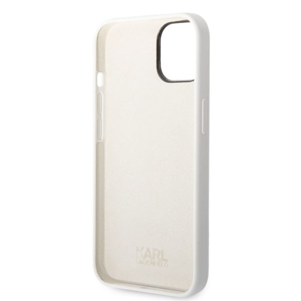 Husă din spate lichidă pentru Apple iPhone 14 Plus KARL LAGERFELD KLHCP14MSNIKBCH - albă