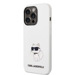   HUSĂ! - Husă din spate lichidă Apple iPhone 14 Pro KARL LAGERFELD KLHCP14LSNCHBCH - albă