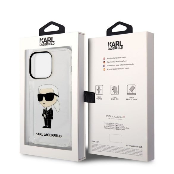 Husă din TPU pentru Apple iPhone 14 Pro Max KARL LAGERFELD KLHCP14XHNIKTCT - Transparentă