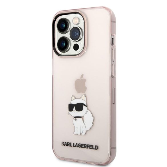 Husă din TPU pentru Apple iPhone 14 Pro Max KARL LAGERFELD KLHCP14XHNCHTCP - roz