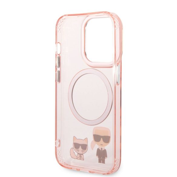 Husă din TPU pentru Apple iPhone 14 Pro KARL LAGERFELD KLHMP14LHKCP Magsafe - roz