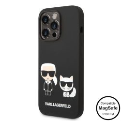   HUSĂ! - Husa din spate Apple iPhone 14 Pro KARL LAGERFELD KLHMP14LSSKCK silicon lichid MagSafe - negru