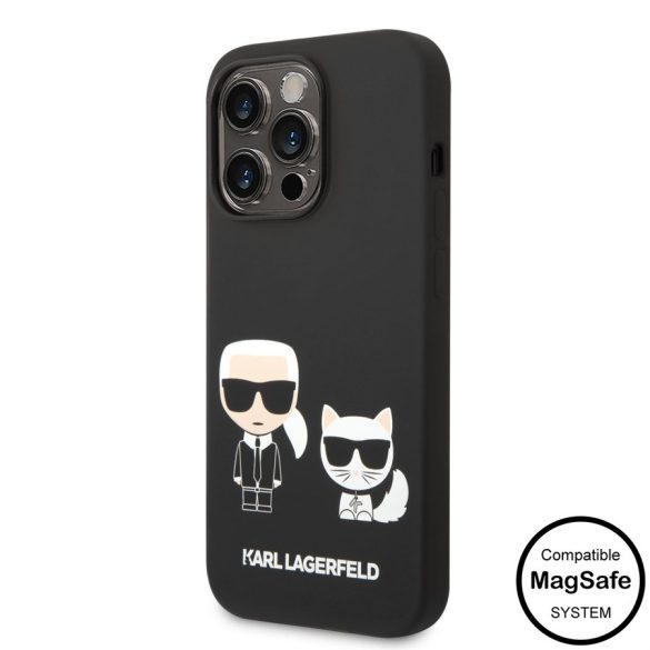 Husa din spate Apple iPhone 14 Pro Max KARL LAGERFELD KLHMP14XSSKCK silicon lichid MagSafe - negru